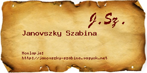 Janovszky Szabina névjegykártya